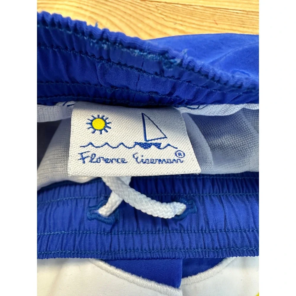 Florence‎ Eiseman Boys Blue Sailboat Fish Swim Trunks Shorts 24M